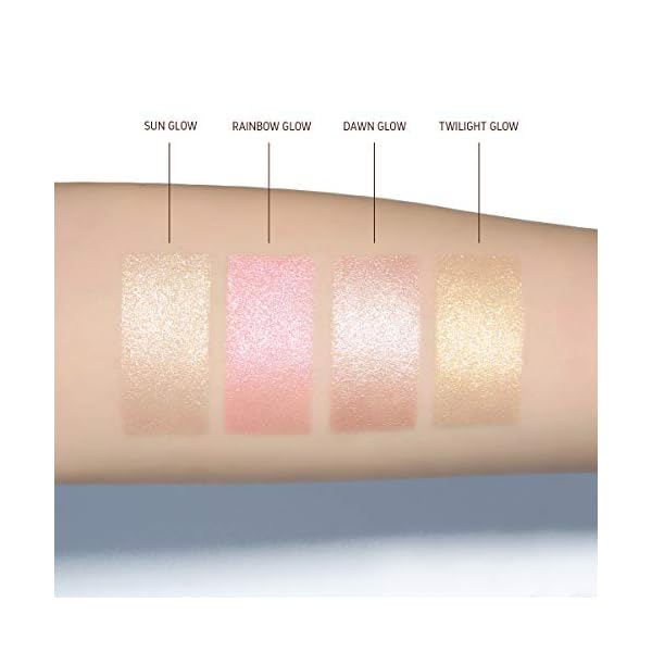 ELESSY Highlighter Makeup Palette Long Lasting Face Highlighter Powder Shimmer Highlight Palette Suit All Skin Tones-RAINBOW GLOW