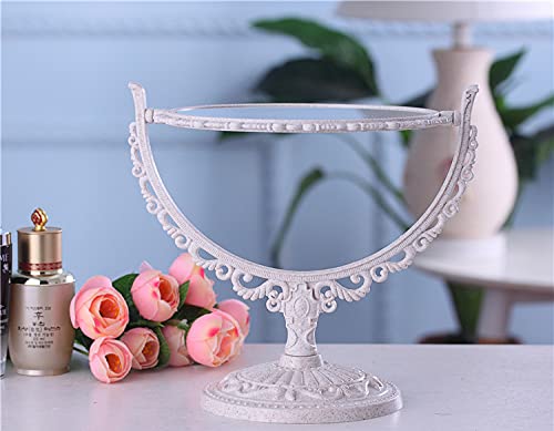 Xpxkj 7-Inch Heart Shaped Mirror Tabletop Vanity Makeup Mirror With 3X Magnification Double-Sided Rotatable Dresser Mirror Bathroom Bedroom Dressing Beauty Mirror (Heart-Shaped, Beige) #TOP6