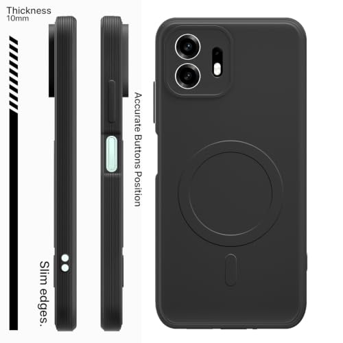 Image of Outlouders Back Cover for OnePlus N6 5G | Soft Matte Silicone | Slim Fit | Magnetic-Safe Logo Design (Magnetic-Safe Not Compatible) | Shockproof | Camera Protection Bumper Case (Black)