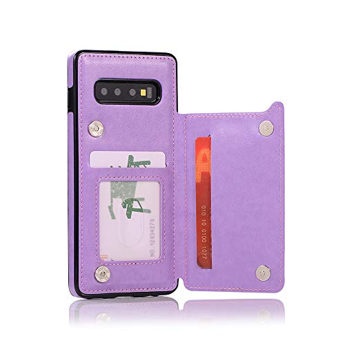 Phone Case for Samsung Galaxy S10 Plus with Tempered Glass Screen Protector and Card Holder Wallet Cover Stand Flip Leather Cell Accessories Glaxay S10+ 10S S 10 10plus S10plus Cases Women Girl Purple by Asuwish - Used condition - Image 5