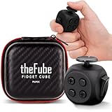 PILPOC theFube Fidget Cube, 6-Sided Stress Relief Infinity Cube for Adults & Kids, Boosts Concentration, Mindfulness Aid, Silent & Audible Modes, Includes Carry Case for Portability (Midnight)
