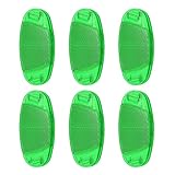 PATIKIL Bike Wheel Reflectors, 6 Pcs Plastic Universal Oval Safety Bicycle Wheel Rim Reflective Warning Reflective for Trailer Mountain Bike Bicycles Night Riding, Green