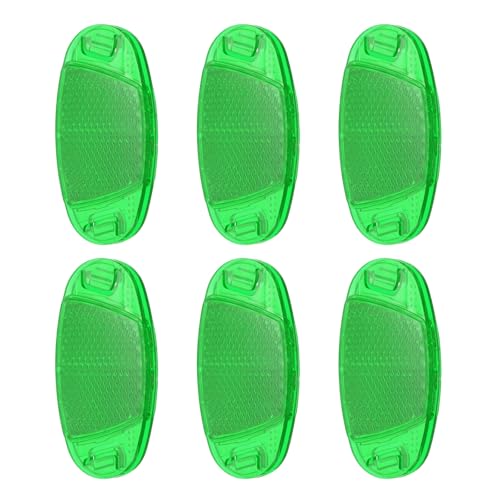 PATIKIL Bike Wheel Reflectors, 6 Pcs Plastic Universal Oval Safety Bicycle Wheel Rim Reflective Warning Reflective for Trailer Mountain Bike Bicycles Night Riding, Green
