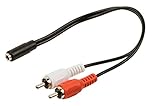 Valueline VLAP22255B02 - Stereo Audio Cable - 2x RCA Male / 3.5 mm Female - 20cm