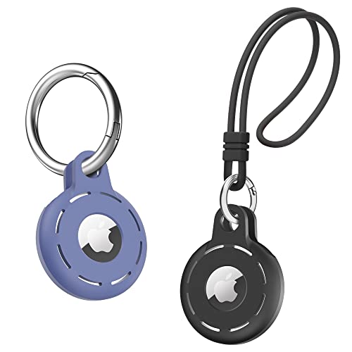 Funda Protectora de Silicona Migeec para AirTag con Orificios de Sonido y cordón de Gancho para Llav...