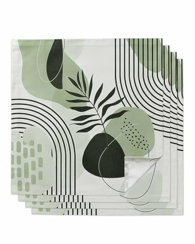 Servilletas de Tela Abstractas Verde Set x4 20x20 in miniatura 1