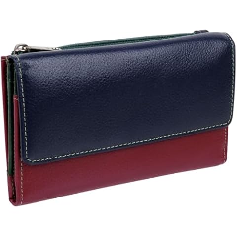 Golunski Leather Ladies Tri-Fold Wallet in Navy Cover