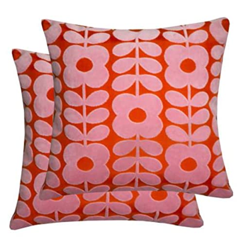 ORLA KIELY Cojín de terciopelo con tallo de flores 50 x 50 cm, pimentón Cover