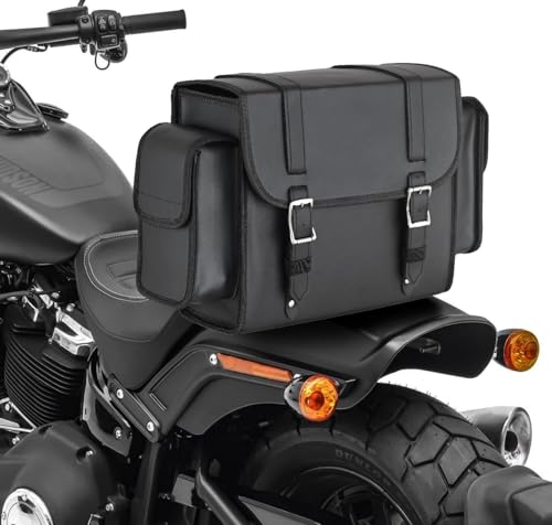 Bolsa Sissy Bar para Moto Negra 22.9L PVC miniatura 2