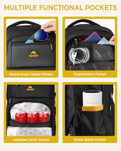 Image of MATEIN Rolling Backpack with 4 Spinner Wheels, 17 Inch Backpack on Wheels