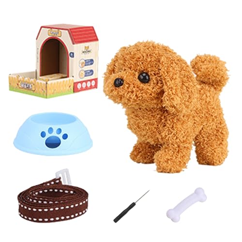Animal de compagnie interactif électronique avec laisse : peluche de chien qui marche