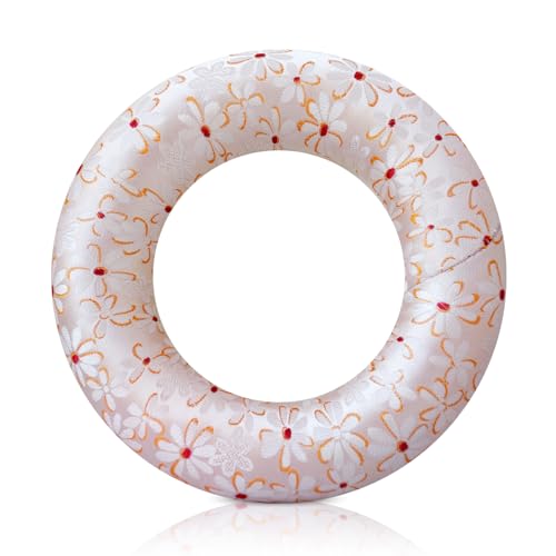 UPCEED Singing Bowl Cushion for Tibetan Singing Bowls, Handmade Silk Brocade Round Cushion Pillow for Sound Healing and Crystal Sound Bowls Accessories(PinkishWhite,6.7 Inch)