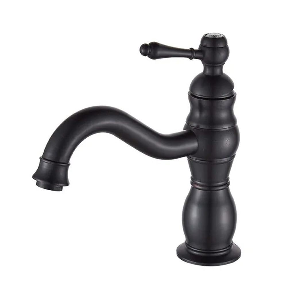 Robinet de salle de bain mitigeur monté sur le pont pour lavabo suspendu finition bronze