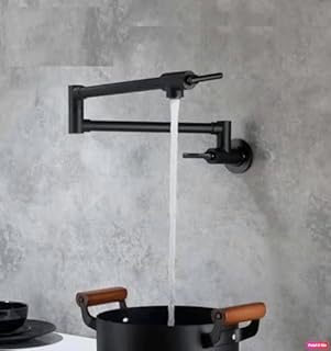 MAX Faucets - Pot Filler Faucet Double Handle Commercial Wall Mounted 26" with Accessories Matte Black Finish