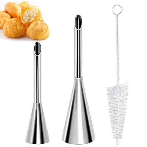 Ugello di Riempimento Beccucci Sac a Poche Bocchetta per Farcire Beccuccio Crema Pasticcera Professionali Acciaio Inossidabile per Cupcake Riempimento Donuts Eclairs Pasticcerie