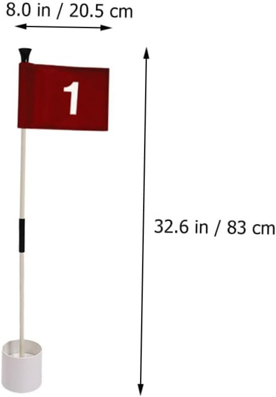 1Set Golf Flag with Flagpole and Base Kit Practice Flag for Improved Goal Tolerance Easy Installation Space Saving Design for Backyard Training