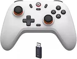 Nova Lite Controlador sem fio2.4g para PC com Windows, iPhone, Android, Switch e Steam Deck, Controle Bluetooth Gamepad com gatilho de efeito Hall, Turbo, vibração Rumble(Nova Lite(Branco))
