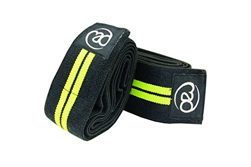 Yogamad Unisex gewicht Lifting kniebandage, zwart/groen, één maat