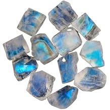OdrillionGems 100 carats Natural Raw Blue Moonstone Crystals and Gemstone, June Birthstone, Chakra Healing Stone, Rough Wholesale Crystals, DIY Jewelry Making, Loose Supplies, Wire Wrapping