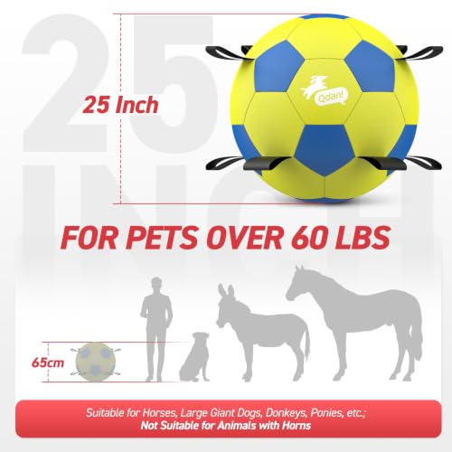 Image of QDAN 25 Inch Herding Ball for Dog with Straps, Outdoor Dog Toys for Herding | Interactive Large Dog Herding Ball Chasing Training, Dog Ball for Border Collie, Australian Shepherd, Blue Heeler & Horses