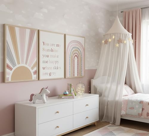 KTVSKKKW 3 Pcs Boho Nursery Canvas Wall Art Unframed by KTVSKKKW - Used condition - Image 3