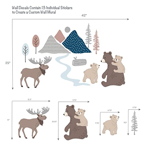 Lambs & Ivy Big Sky Blue/Brown Woodland Animals 4-Piece Baby Crib Bedding Set #TOP7