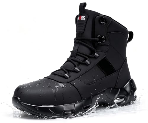 Image of LARNMERN Steel Toe Work Boots Men Water Resistan Shoes