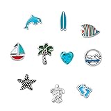 DemiJewelry Holiday Sea Dolphin Floating Charms For Glass Living Memory Lockets Necklace & Bracelet