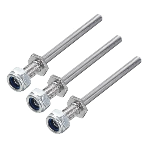 MECCANIXITY Pack of 3 Landing Gear Steel Axle 5/32 Inch Dia 2.4 Inch Length M6 Wheel Drive Shaft with Nuts for RC Airplane