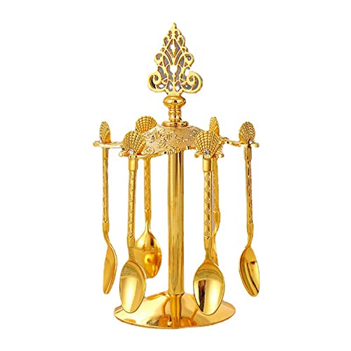 hokojix Alloy Reusable Coffee Spoons for Creative European Metal Dessert Spoons Stirring Mixing Spoons for Photographing Pa