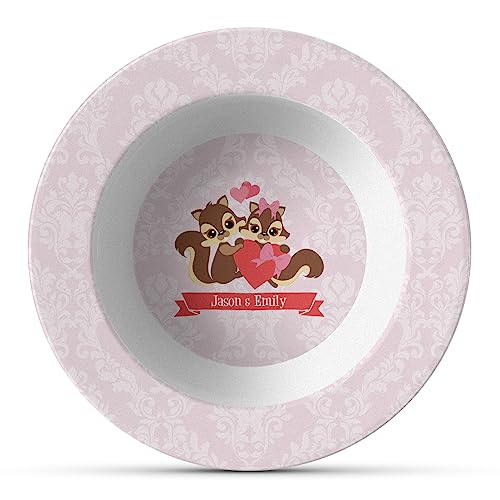 Personalized Chipmunk Couple Plastic Bowl - Microwave Safe - Composite Polymer