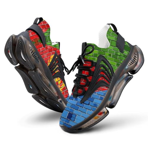 Brick Wall Eritrea Flag Men's Running Shoes Lightweight Walking Shoe Breathable Sneaker 10women/7.5men（EUR41）