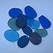 12 Pcs 1" Blue Beach Sea Glass Beads Free Form Flat Drilled for Jewelry Charm Pendant Crafted (Blue Collection),Plus FREE Gift Package JCT ECO
