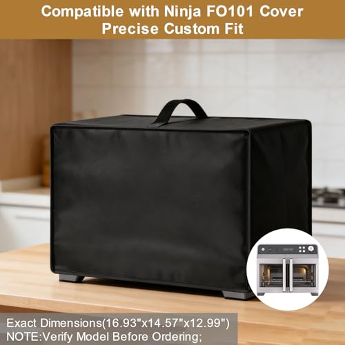 Image of Air Fryer Cover Dust Cover for Ninja FO101 French Door Premier Air Fryer Convection Oven Toaster,16.93 inch*14.57 inch*12.99 inch Heat-Resistant Waterproof Dust-proof Kitchen Appliance Covers