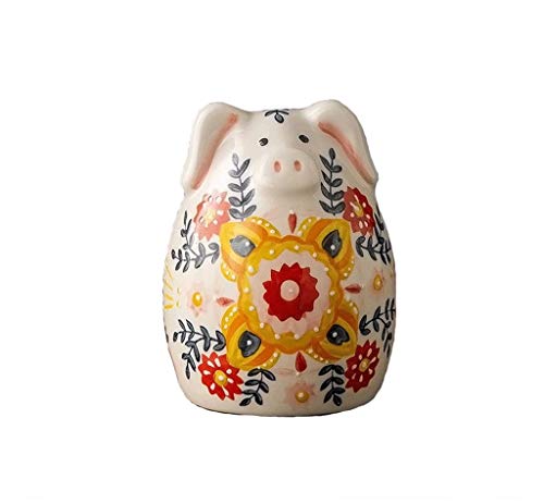 YYDS Tirelire Cute Girls Tirelire Céramique Tirelire Décoration Ornements Adulte Enfant Argent de Poche Pot Creative Flower Pig Tirelire Conteneur à Monnaie (Color : White) Cover