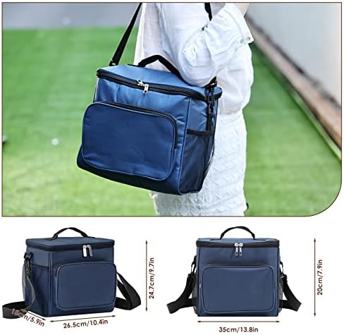 KitchenRaku Insulated Picnic Lunch Bag, Large Portable Cool Tote Bags, Water-Resistant Thermal Leak-Proof bento Box Bag for Women, Men, Children for Work School Hiking Camping TG29 (TG29-navy Blue)