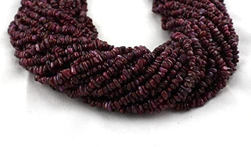 Chips de rubis naturel perles non taillées sur fil de 34 pouces pour bijoux minéraux