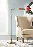 Jenson Modern Traditional Metal Adjustable Pharmacy Floor Lamp Swing Arm Aged Brass Metal Shade Standing Pole Light for Living Room Reading House Bedroom Home Office Decor - Regency Hill
