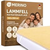 Lammfell Bettauflage 100x200 cm - wärmende Matratzenauflage aus Merino