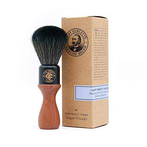 Captain Fawcett Blaireau Synthétique Manche Bois pour le rasage classique de l'homme