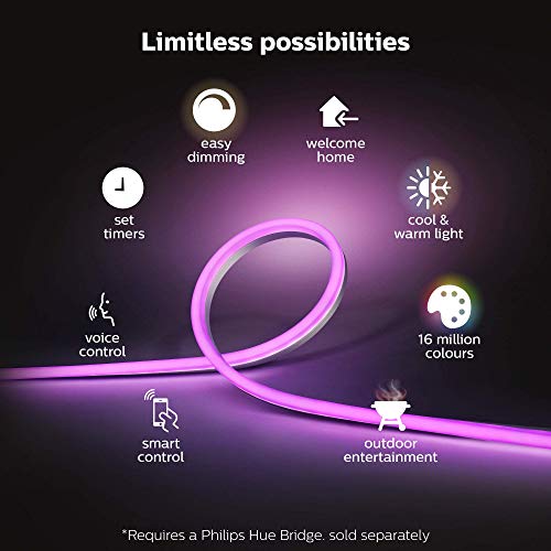 Philips Hue White and Colour Ambience Outdoor Lightstrip 2M, Smart LED Lights, Requires a Hue Bridge (Sold Separately), Smart Lighting works with Alexa, Google Assistant and Apple HomeKit - Image 4