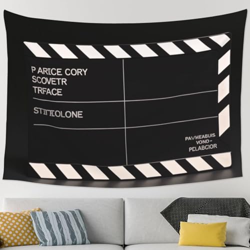 Tapisserie murale imprimée de film classique noir YKLJG 229x152cm
