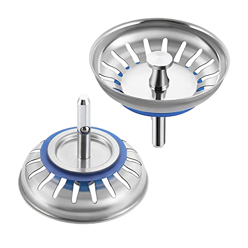 Paquete de 2 coladores para fregadero de cocina de repuesto para desagües estándar de acero inoxidable para instalaciones públicas de cocina