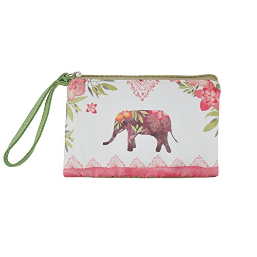 Rantanto Small Cute Cash Coin Purse, Canvas Change Purse, Kawaii Coin Pouch With Handle Christmas Gift For Women Teenager Girls (BG0003 Lucky Elephant)