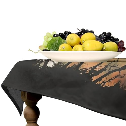 Nappe en lin d&eacute;coration rustique antitache pour table carr&eacute;e - 7