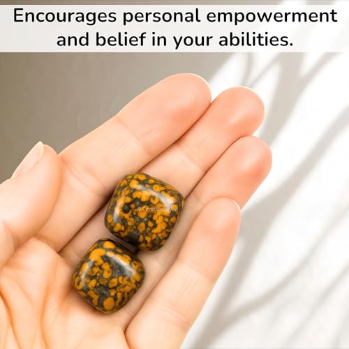 Image of Certified Fruit Jasper Crystal Healing Tumbled Stone, Natural Polished Crystals for DIY Crafts, Manifestation, Meditation, Pooja Feng Shui and Reiki Healing (30 Grams)