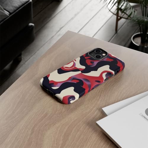 Coque rigide iPhone 14 Plus motif abstrait rouge noir protection