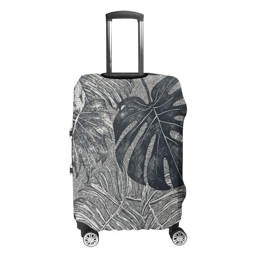 Monstera Leaves Luggage Covers Tsa Approved Suitcase Cover Elastic Washable Luggage Sleeve Carry on Cover Protector Anti-Scratch Suitcase Protector Fits 19-30 Inch Case(M)4