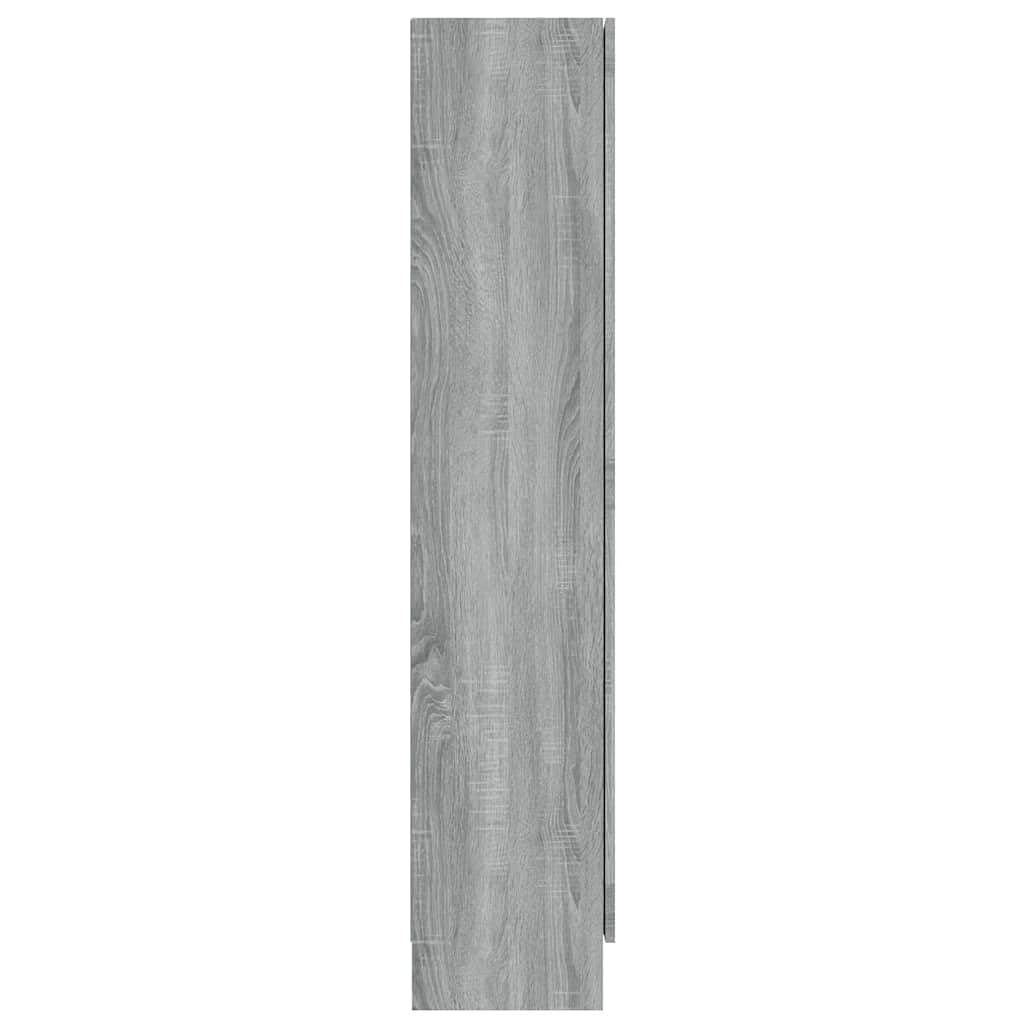 Szafa z witryny Sonoma szara materiał drewnopochodny, 82,5 x 30,5 x 150 cm, z 4 półkami i 2 szklanymi drzwiami, miejscem do przechowywania i półką do salonu, biura, pokoju dziecięcego, zajmuje