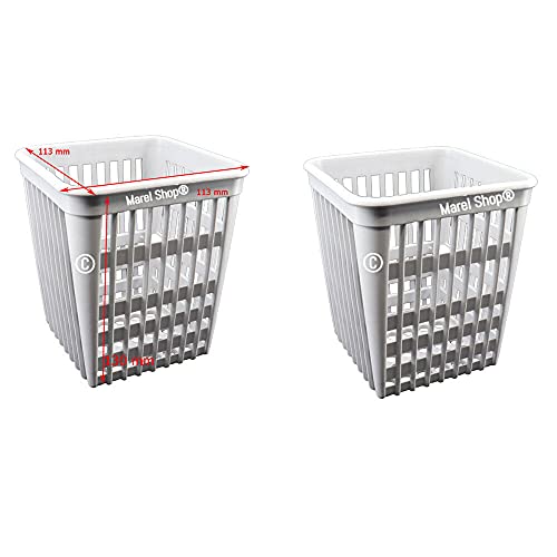 Marel Shop® - Cestelli Contenitori Portaposate 2 Pezzi 113 x 113 x 130 mm per Lavastoviglie compatibile con Vari Marchi